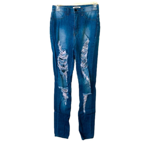 APHRODITE Medium Wash Distressed Skinny Jeans
